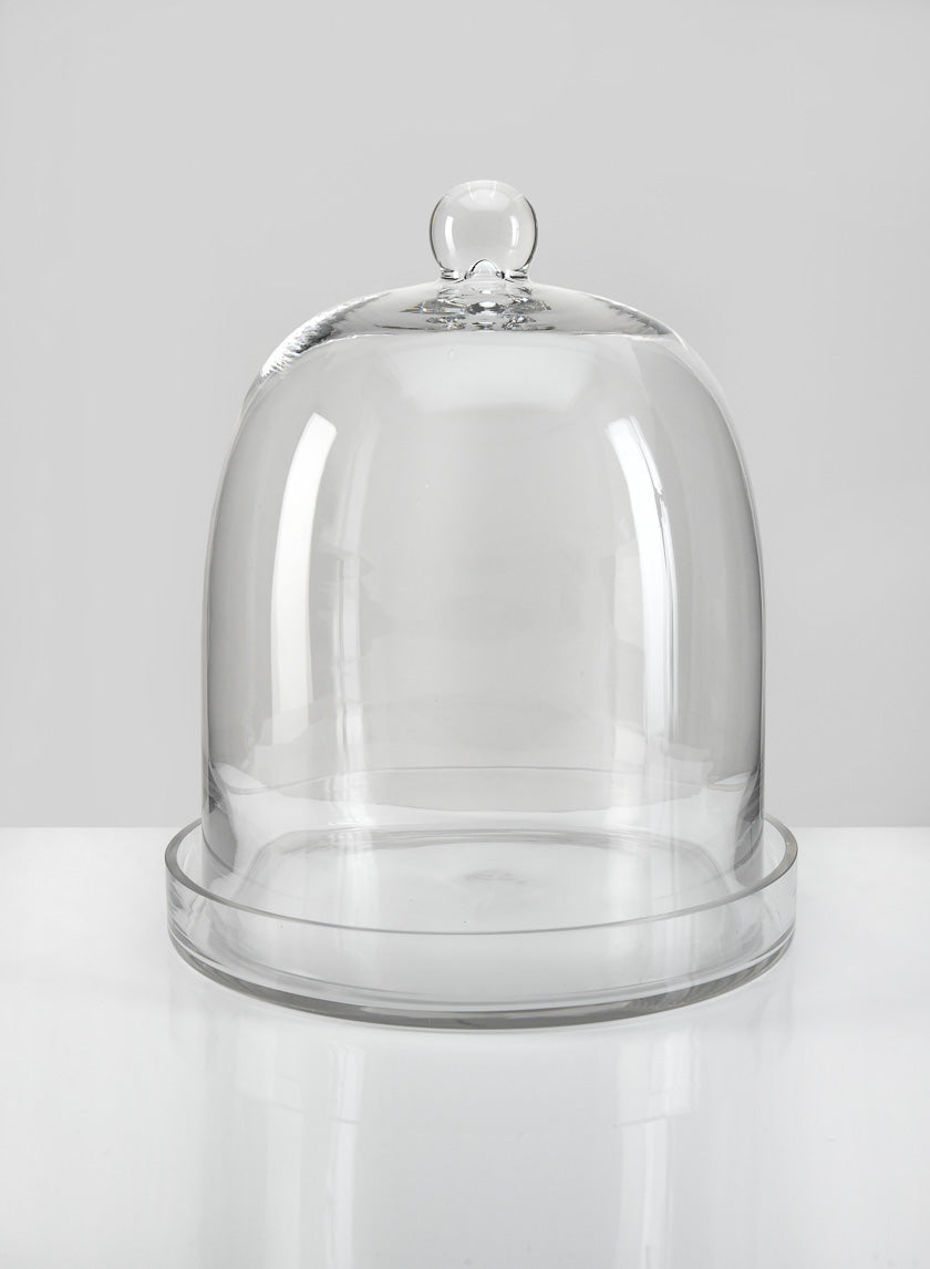 13.5in Tall Batiste Glass Cloche & Base