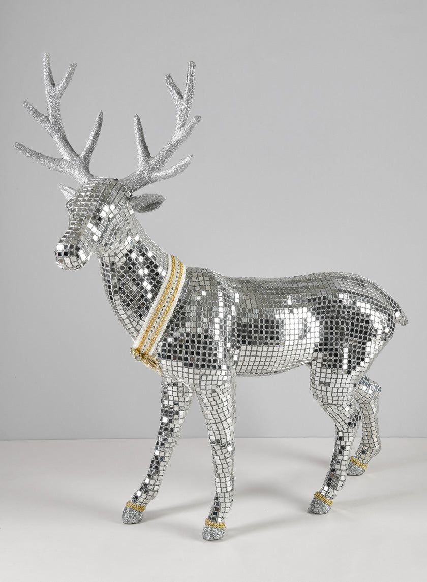 20in Tall Silver Standing Deer