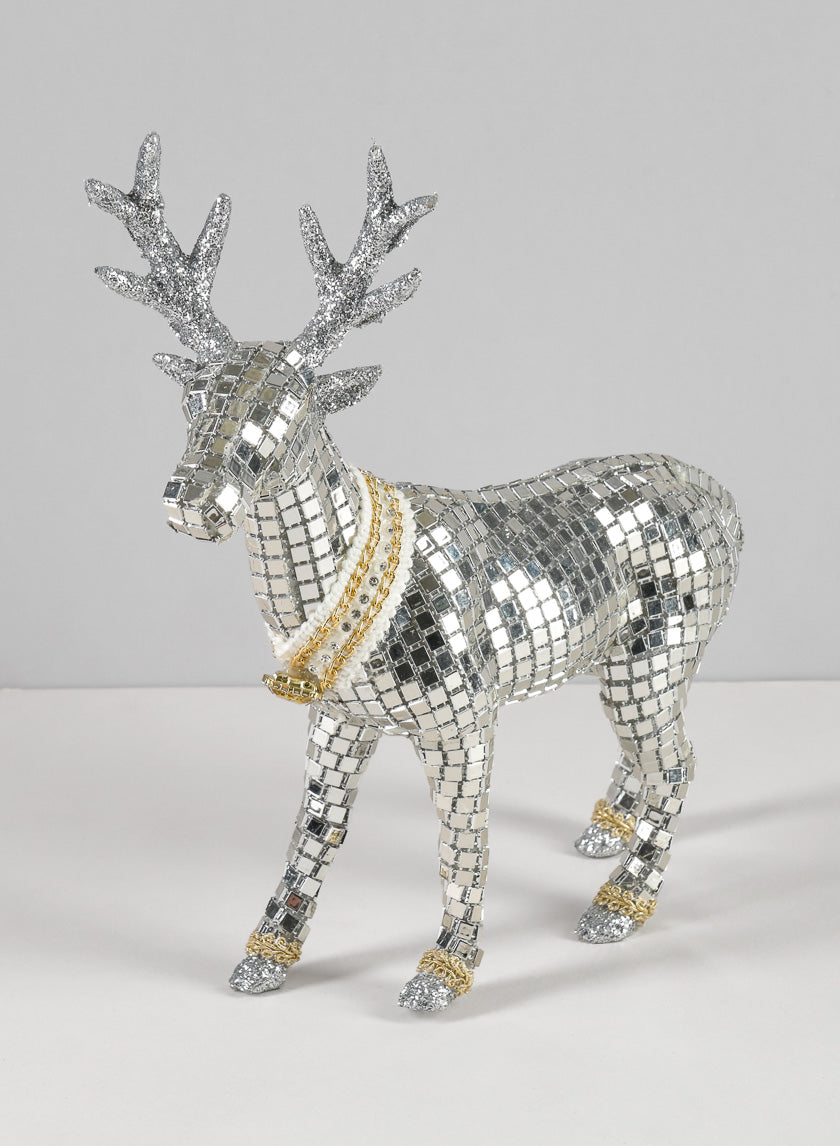 20in Tall Silver Standing Deer