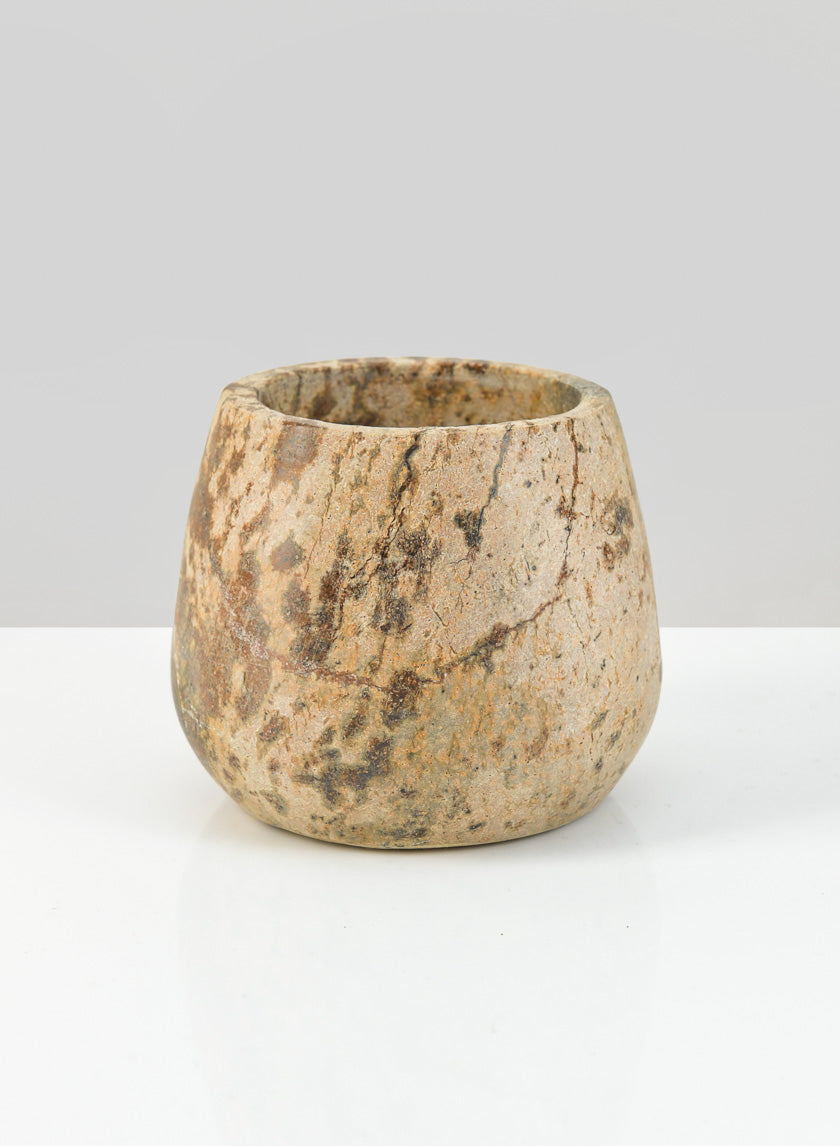 3in Tall Jaipur Forest Brown Marble Bowl