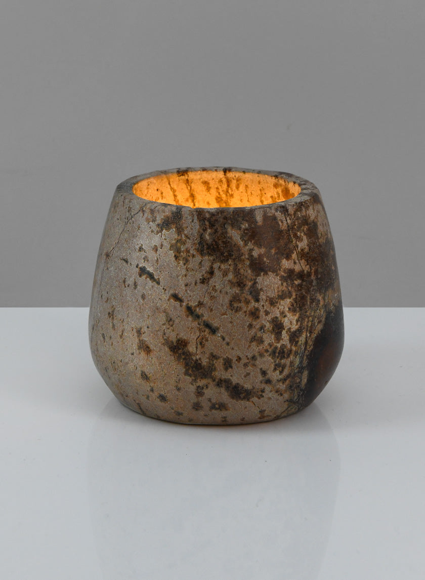 3in Tall Jaipur Forest Brown Marble Bowl