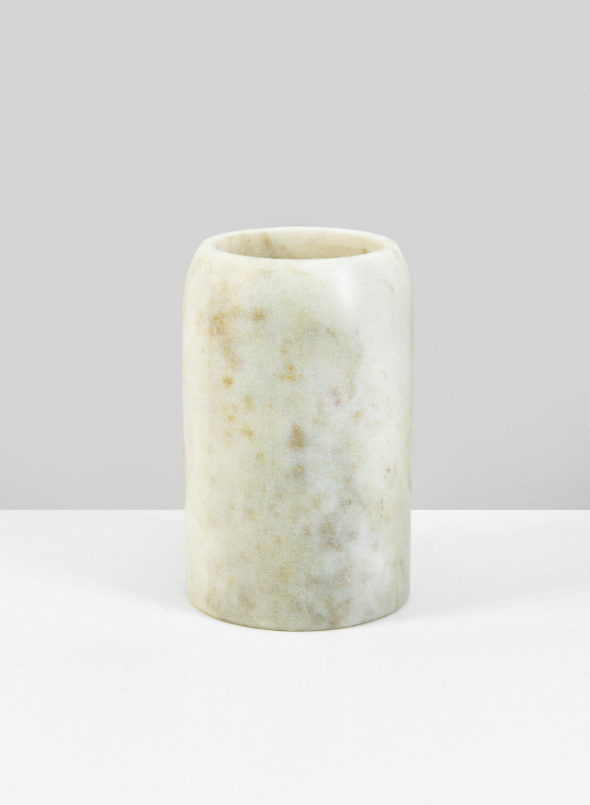 4in Tall Ashgabat Beveled Marble Cylinder Vase