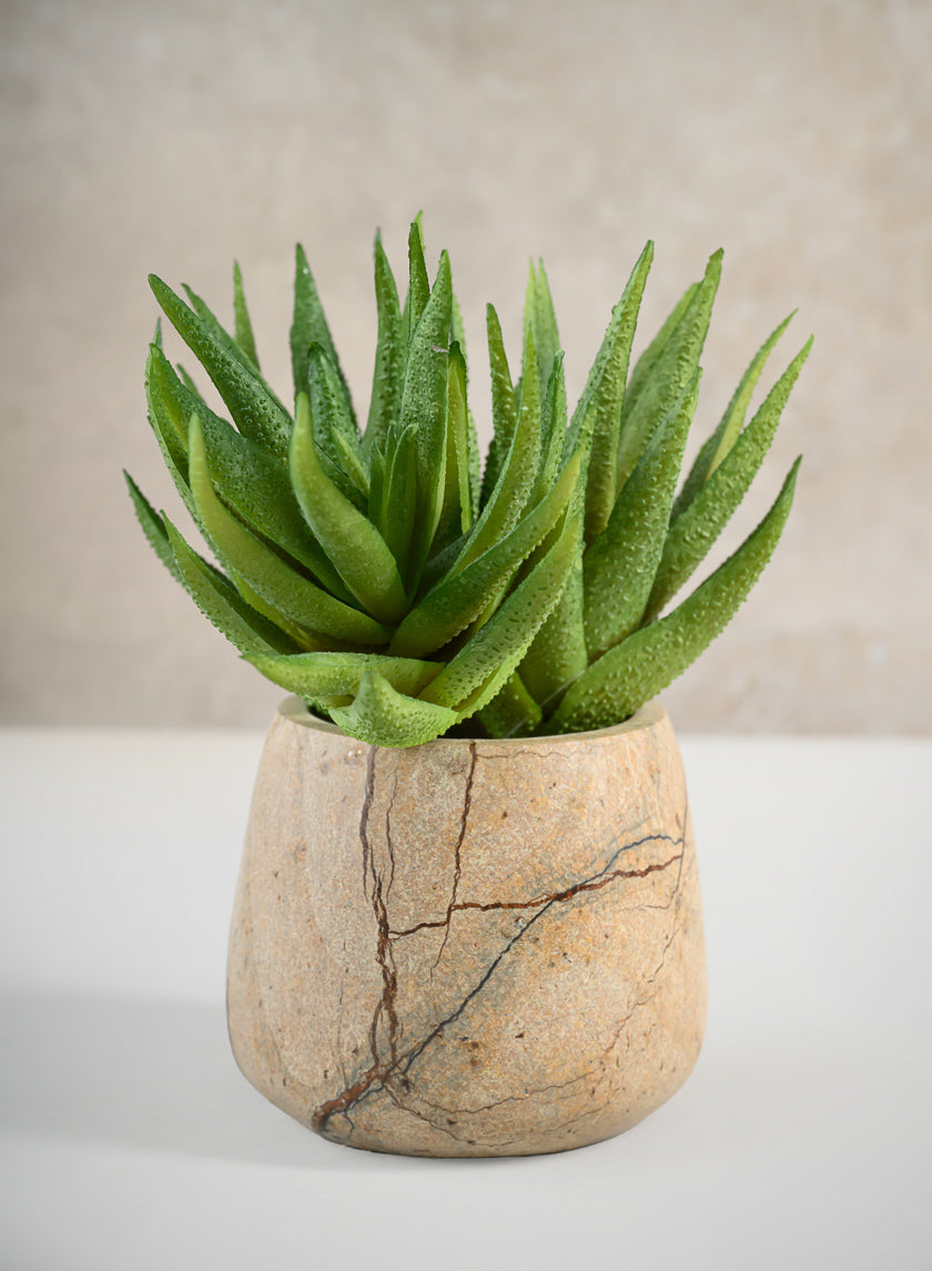 3in Tall Jaipur Forest Brown Marble Bowl