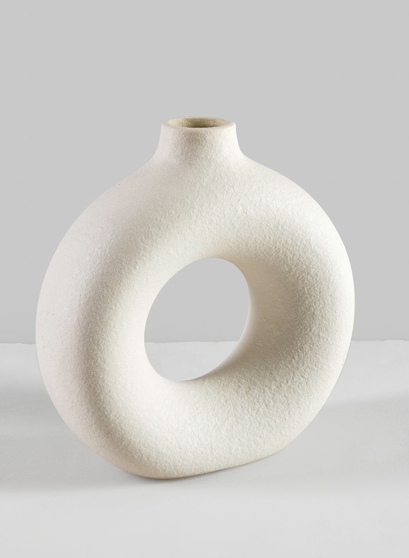 9.5in Tall Kei Vase Sand White