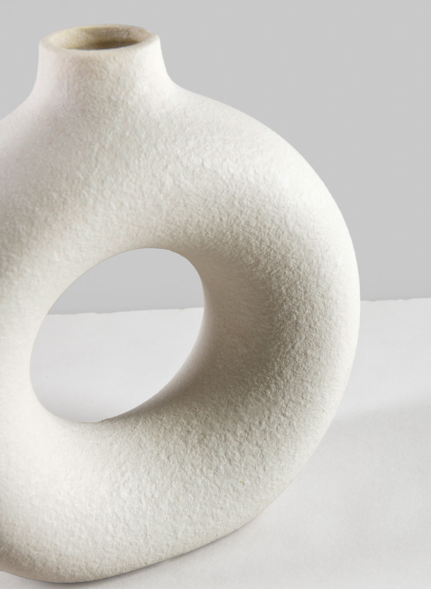 9.5in Tall Kei Vase Sand White