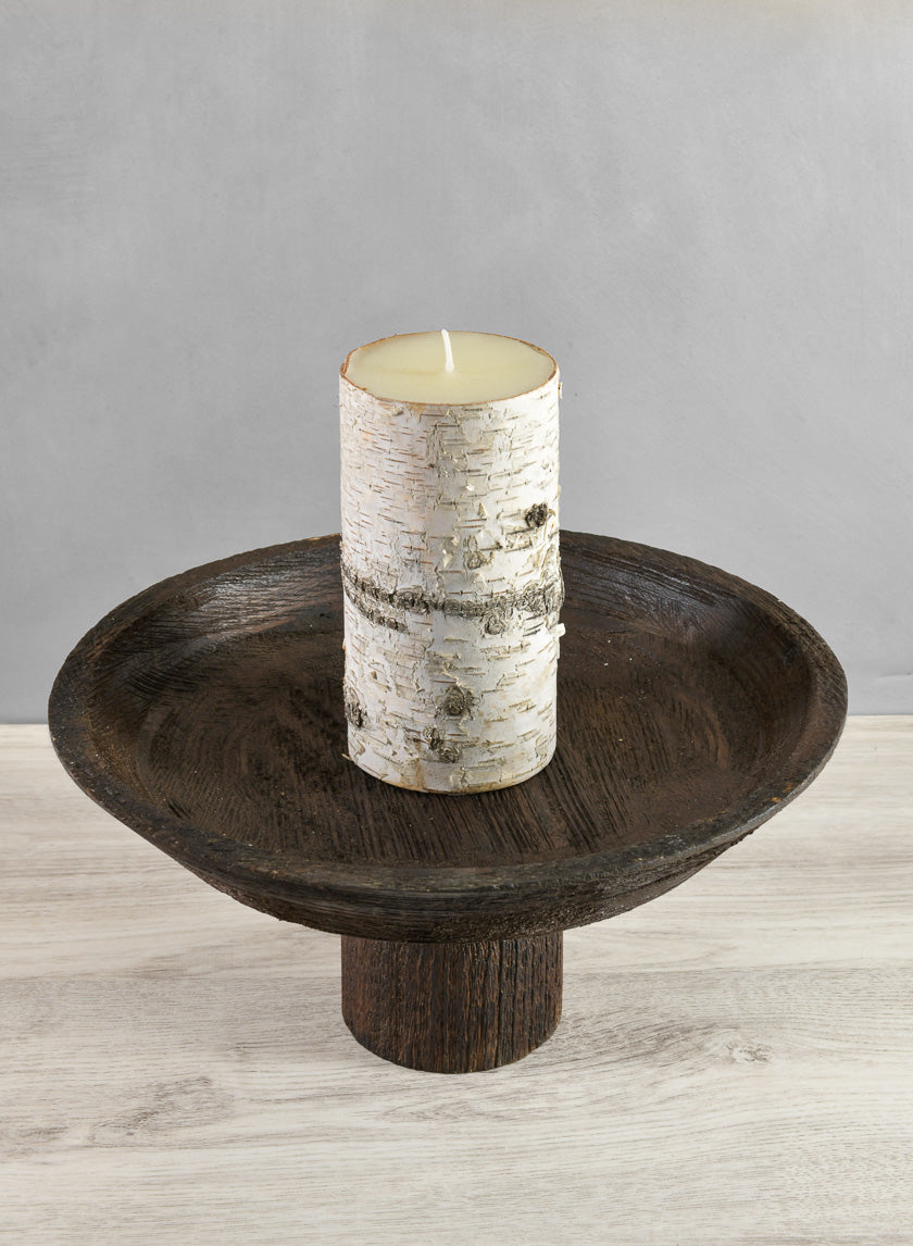 11.5in Wide Banjara Reclaimed Look Black Rugged Wood Plate Stand