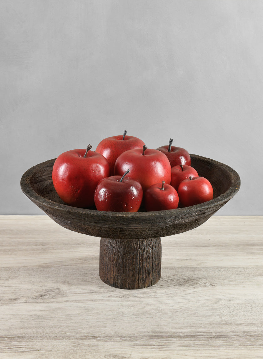 11.5in Wide Banjara Reclaimed Look Black Rugged Wood Plate Stand