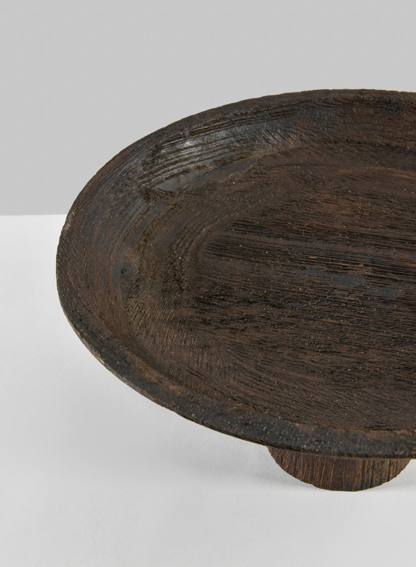 11.5in Wide Banjara Reclaimed Look Black Rugged Wood Plate Stand