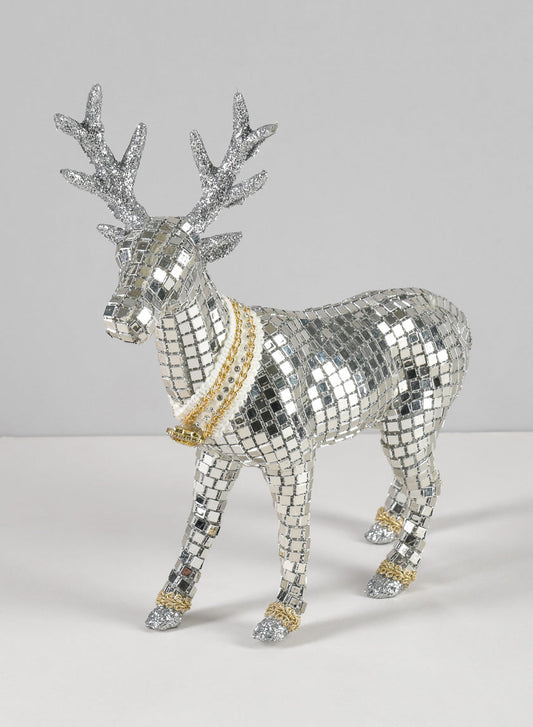 20in Tall Silver Standing Deer
