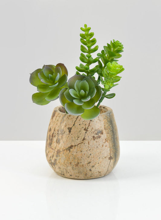 3in Tall Jaipur Forest Brown Marble Bowl