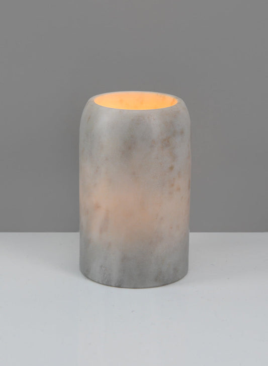 4in Tall Ashgabat Beveled Marble Cylinder Vase