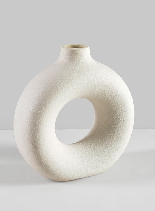 9.5in Tall Kei Vase Sand White
