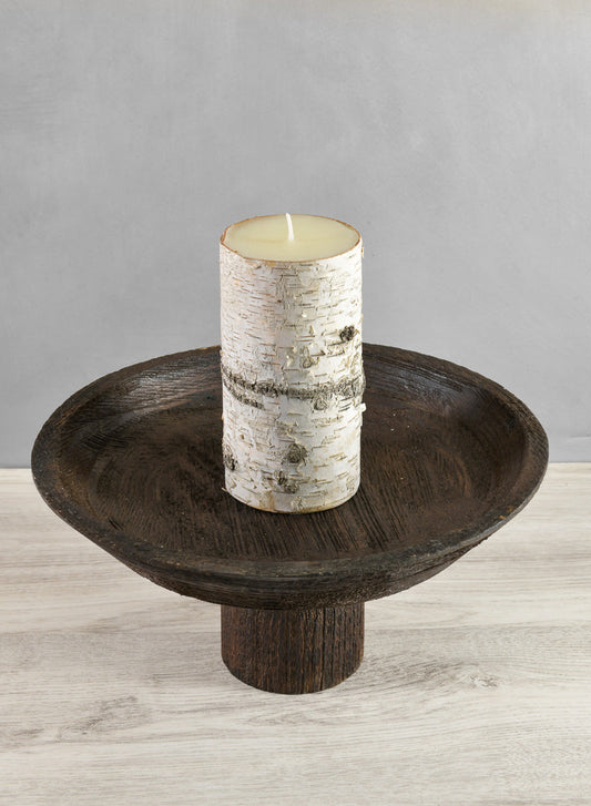 11.5in Wide Banjara Reclaimed Look Black Rugged Wood Plate Stand