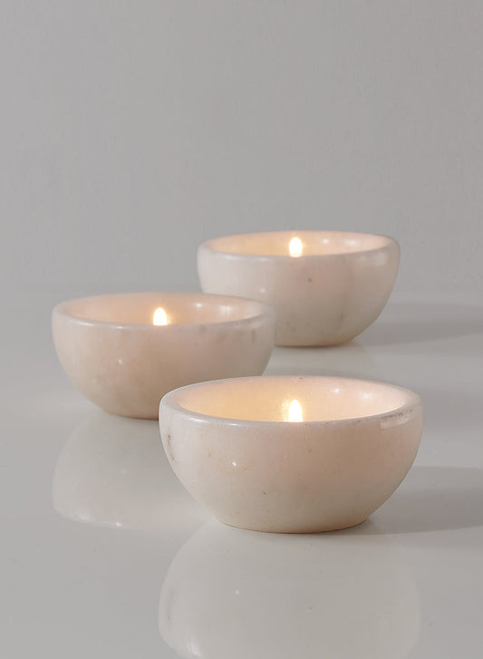 3in Wide White Mumtaz Marble Bowl