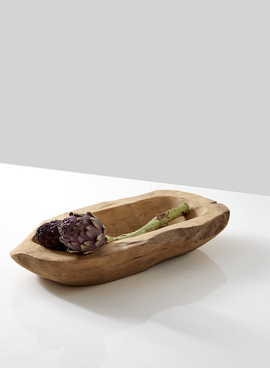 16in Long Teak Wood Bowl